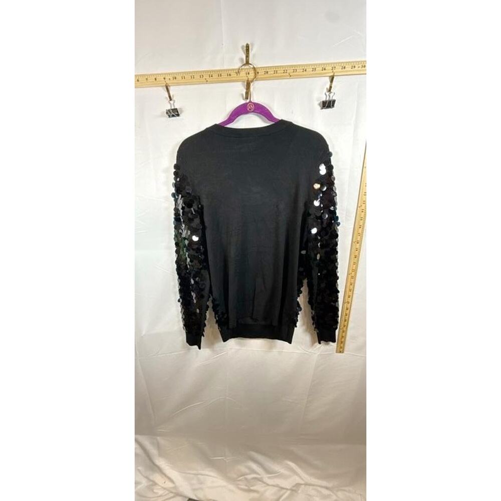 INC International Concepts Womens Sweater NWT L Black Sequin Glam Crewneck Top - Picture 7 of 8